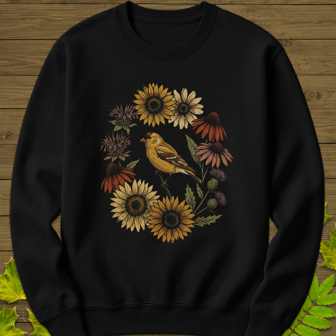 Gold In Bloom Sweatshirt in Black
