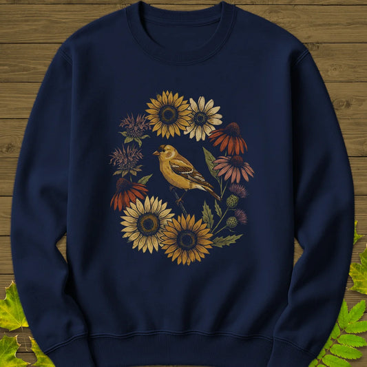 Gold In Bloom Sweatshirt in Navy