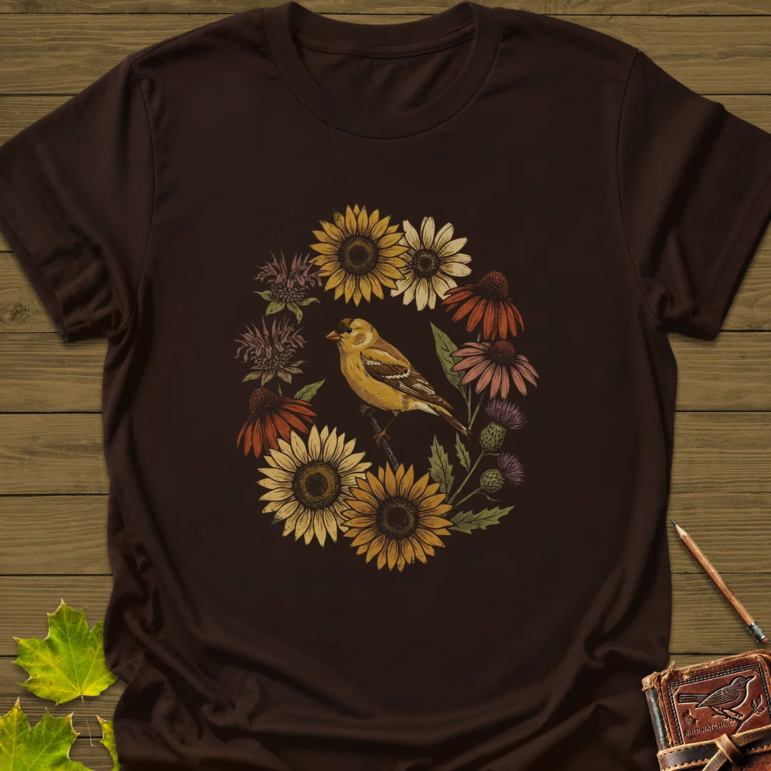 Gold In Bloom T-Shirt in Dark Chocolate