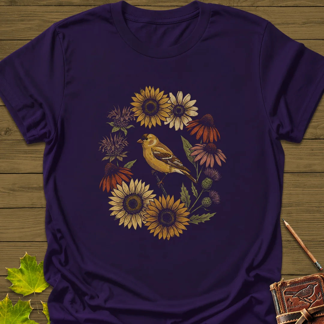 Gold In Bloom T-Shirt in Purple