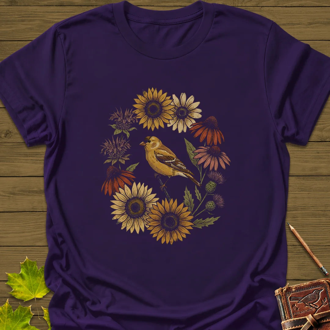 Gold In Bloom T-Shirt in Purple