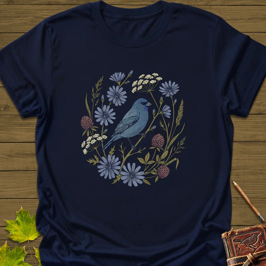 Indigo Bloom T-Shirt in Navy