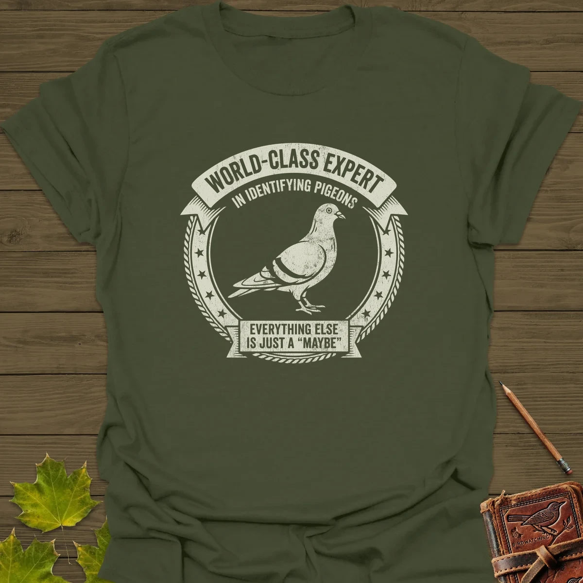 Identifying Pigeons T-Shirt Military Green