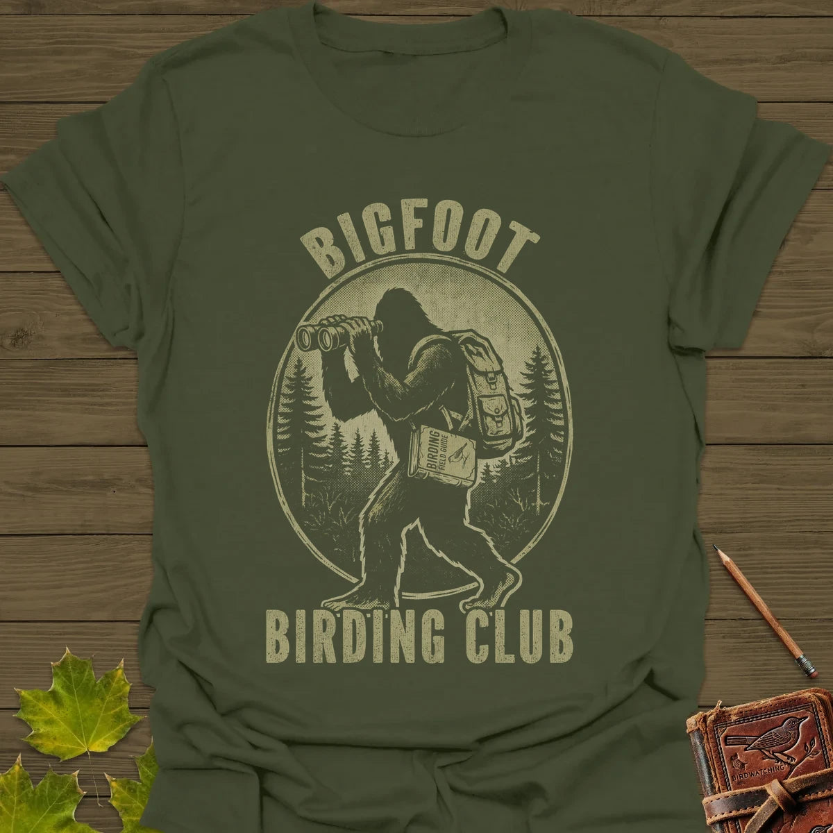 Bigfoot Birding Club T-Shirt Military Green