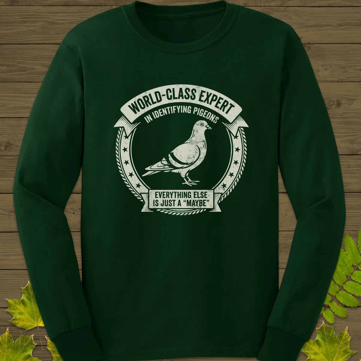 Identifying Pigeons Long Sleeve Forest Green