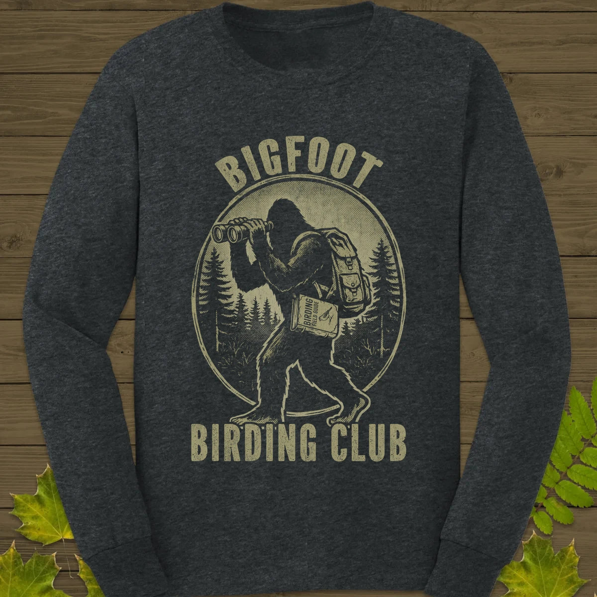 Bigfoot Birding Club Long Sleeve Dark Heather