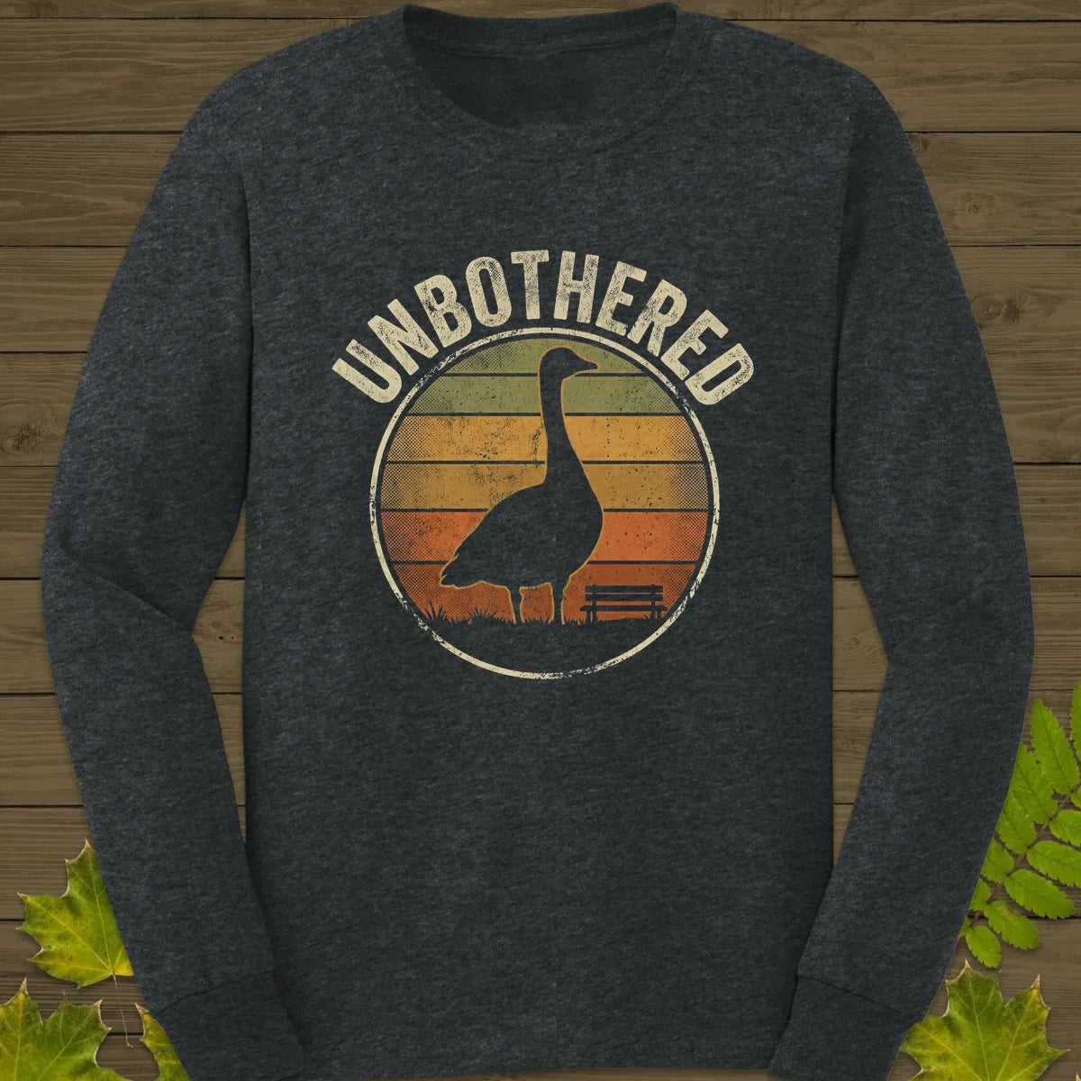 Unbothered Goose Long Sleeve Dark Heather