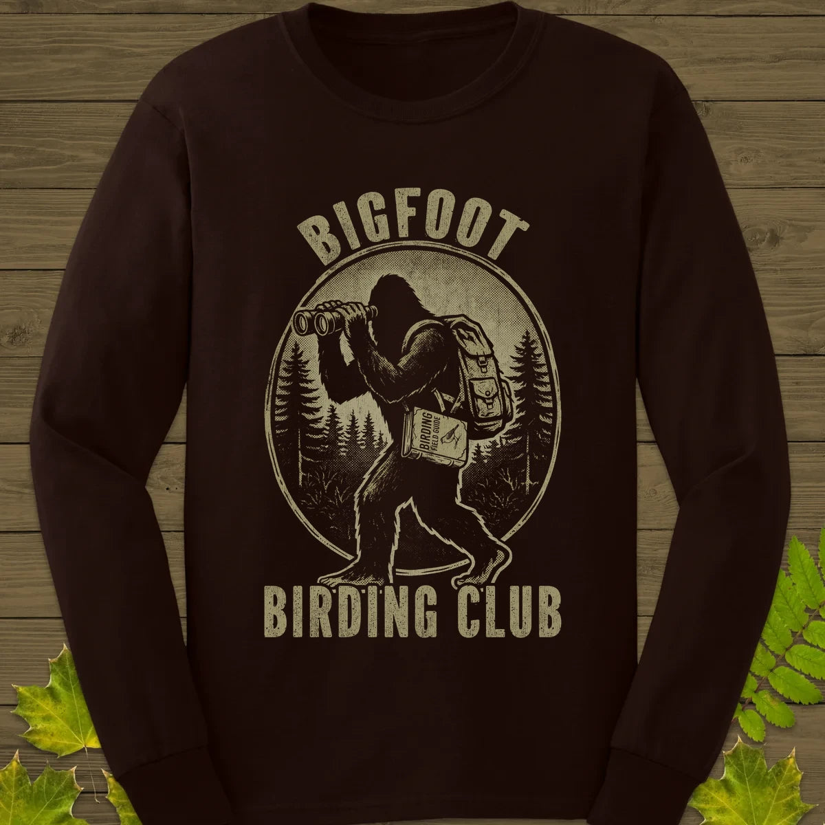 Bigfoot Birding Club Long Sleeve Dark Chocolate