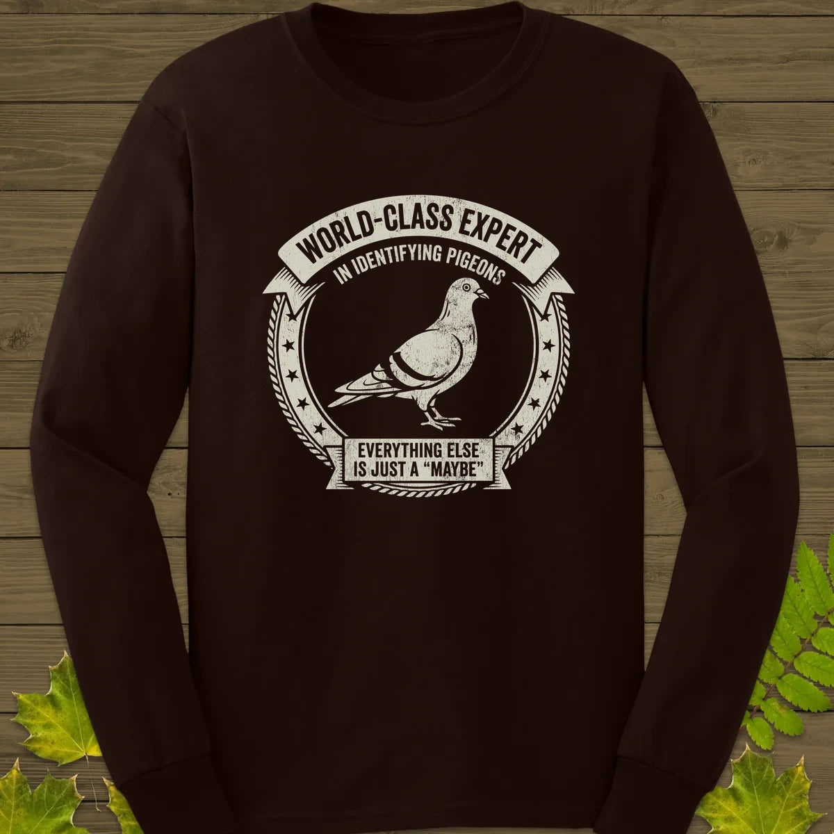 Identifying Pigeons Long Sleeve Dark Chocolate
