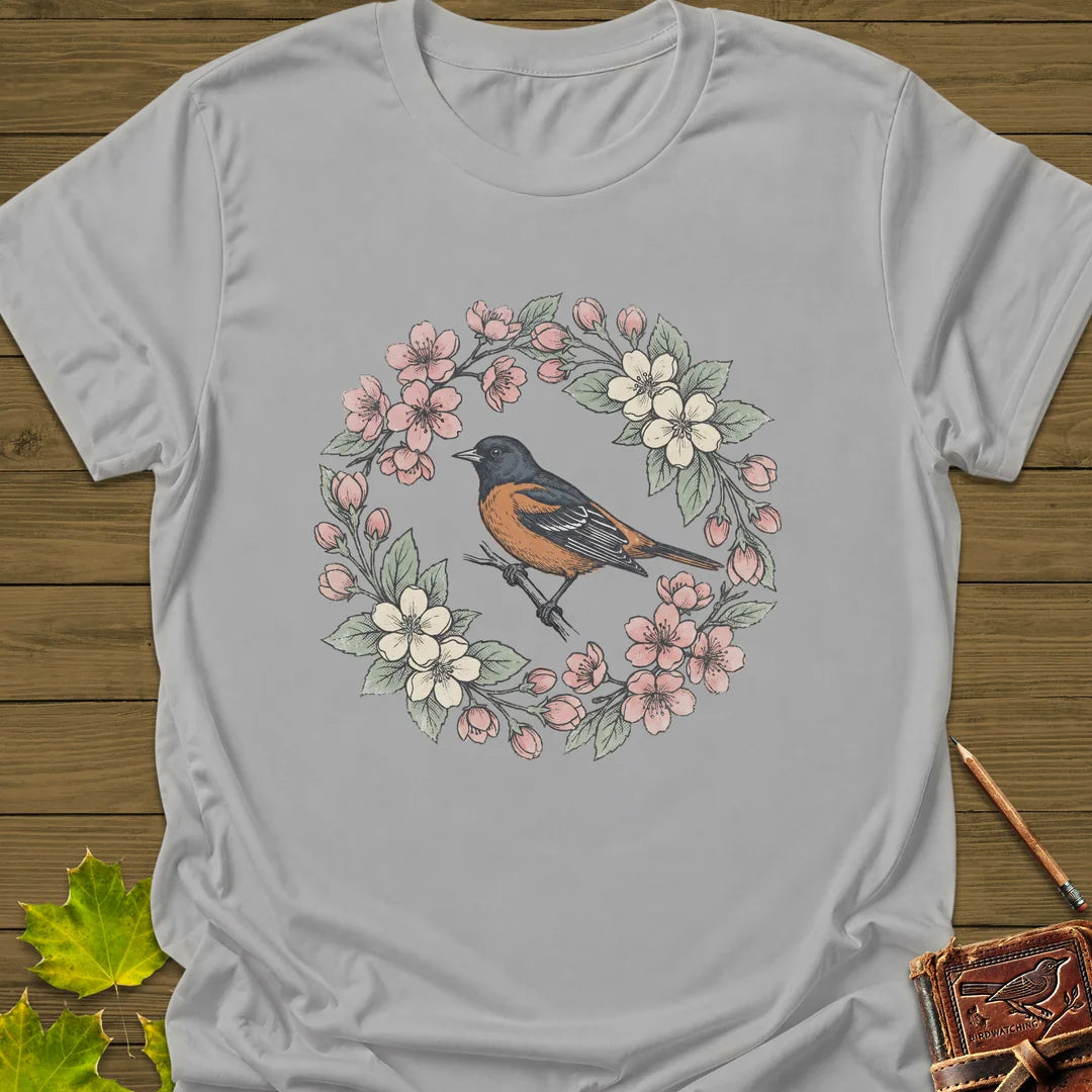 Oriole In Bloom T-Shirt in Ice Grey