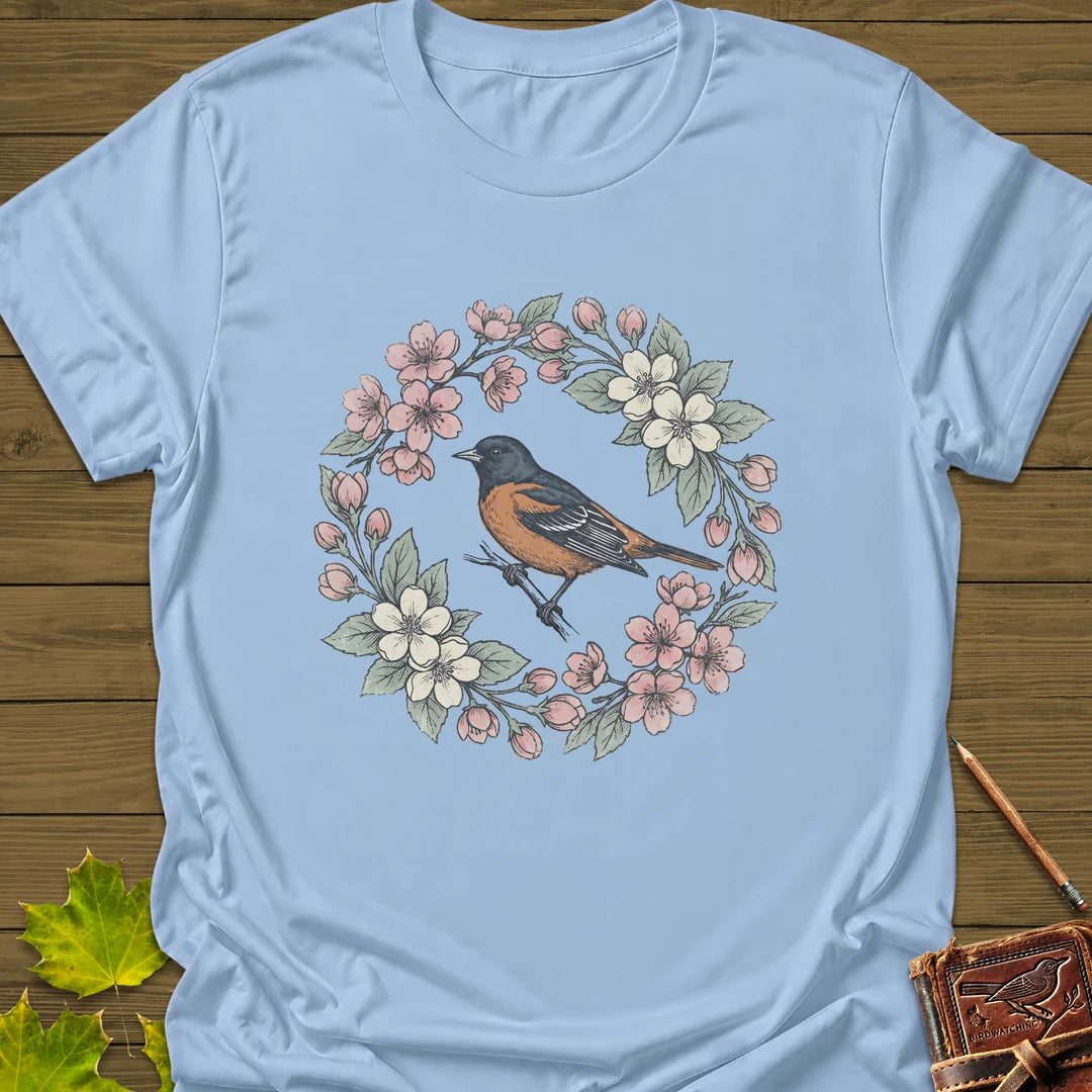 Oriole In Bloom T-Shirt in Light Blue