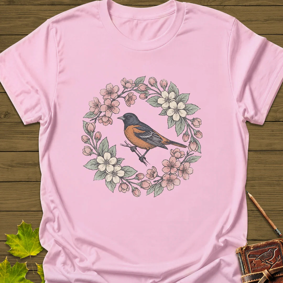 Oriole In Bloom T-Shirt in Light Pink