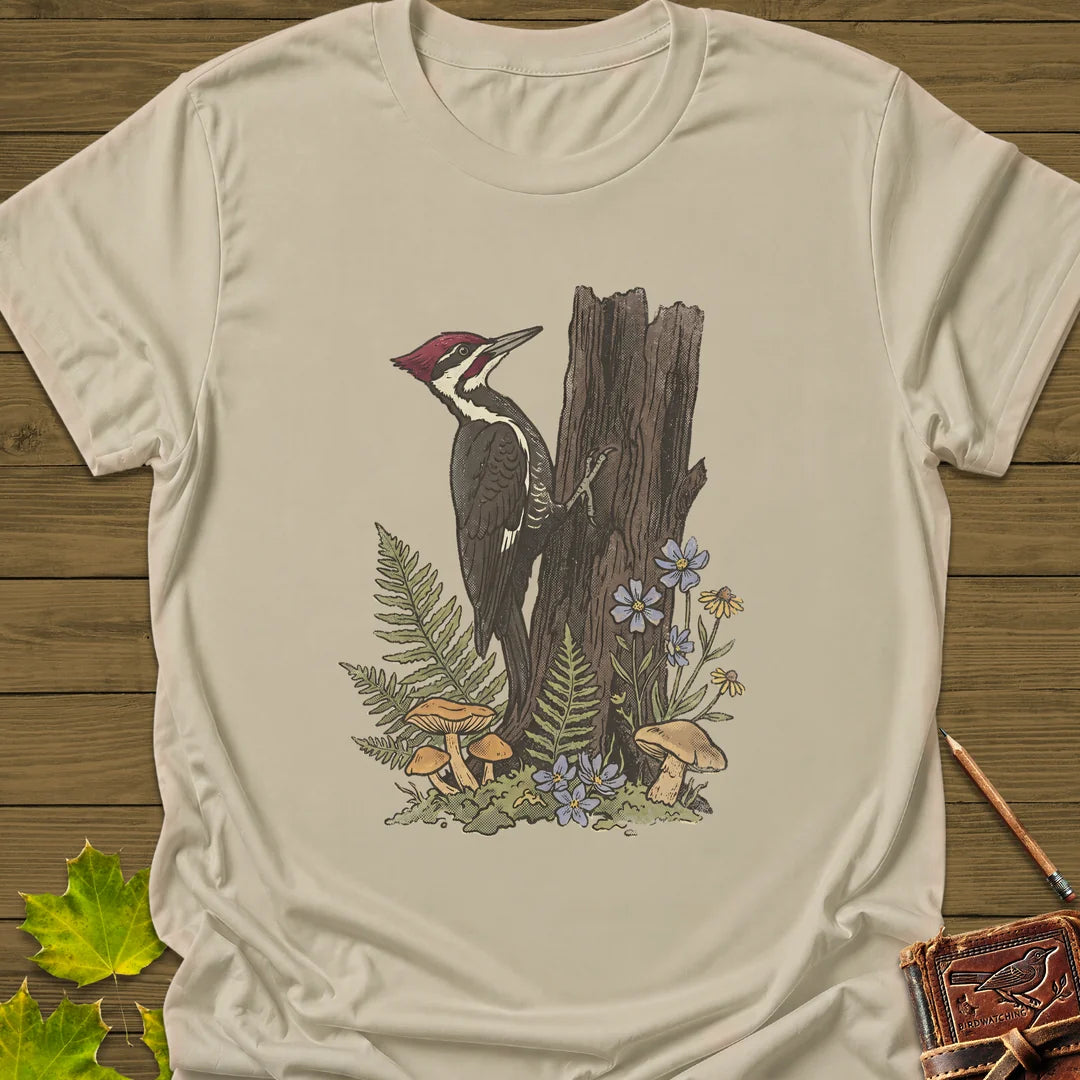 Pileated Woodpecker T-Shirt in Sand