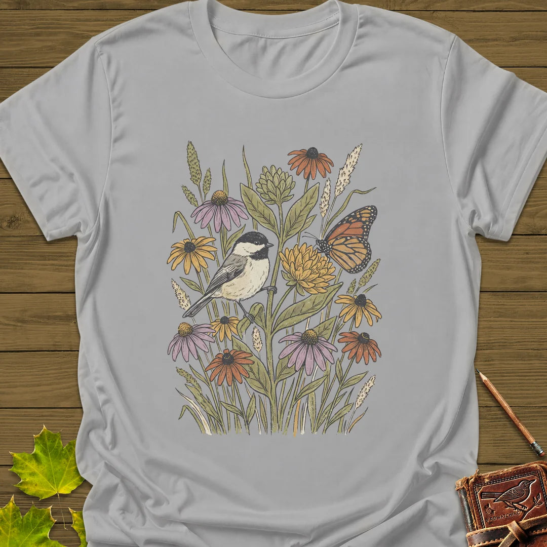 Meadow Chickadee T-Shirt in Ice Grey