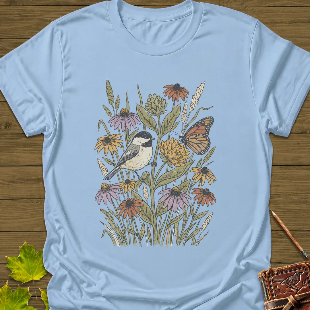 Meadow Chickadee T-Shirt in Light Blue