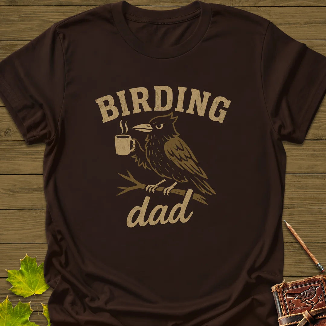 Birding Dad T-Shirt in Dark Chocolate