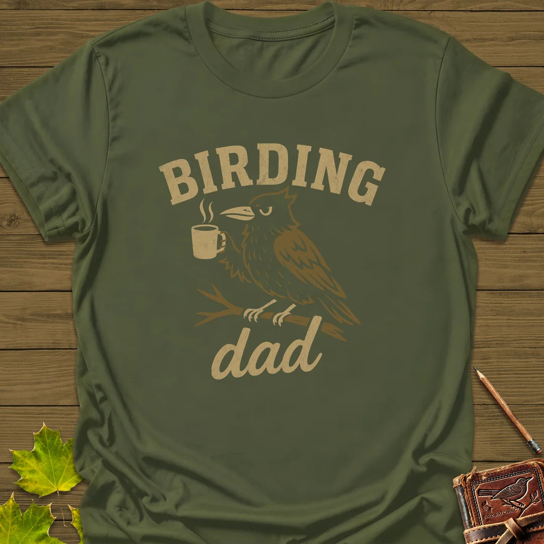 Birding Dad T-Shirt in Military Green