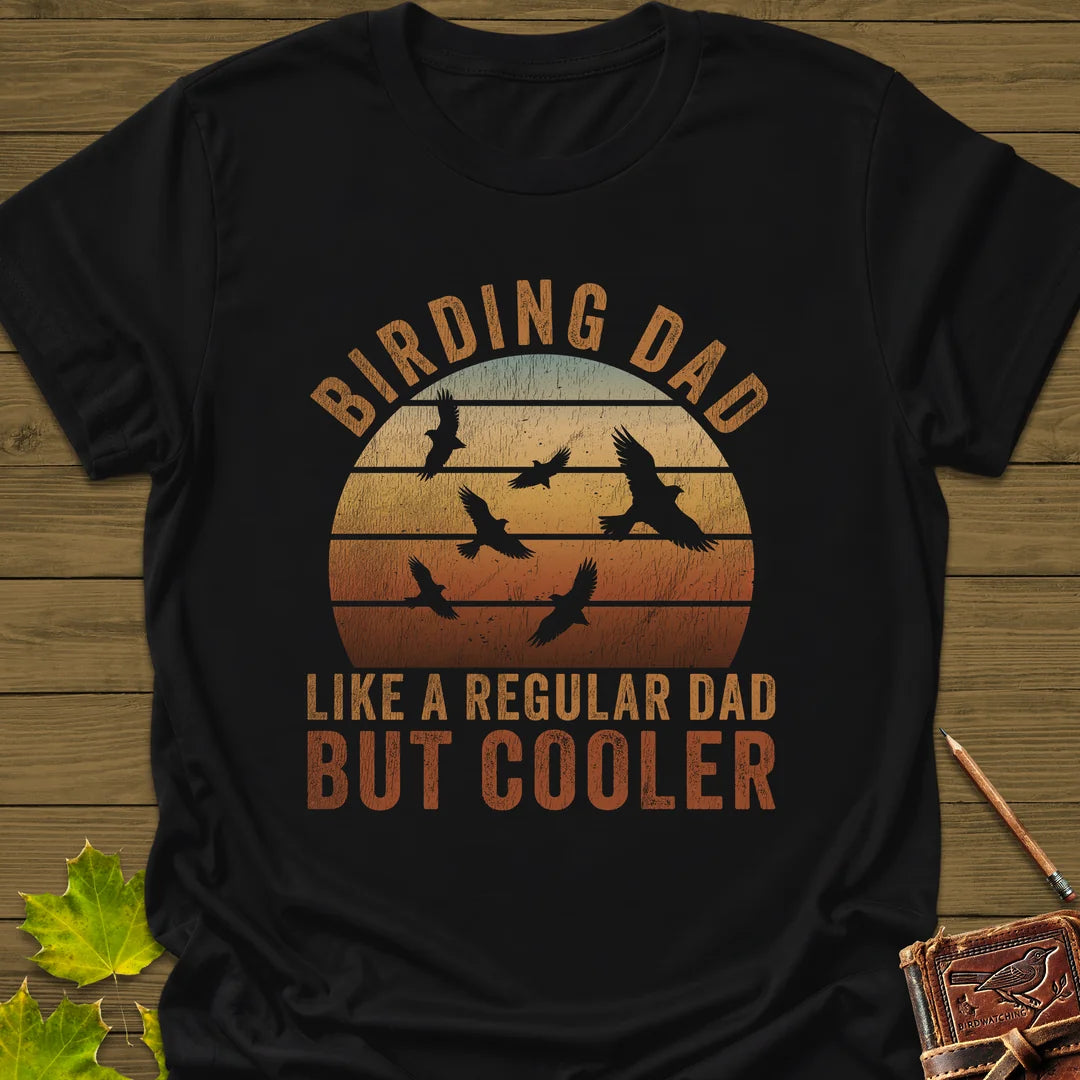 Cool Birding Dad T-Shirt in Black