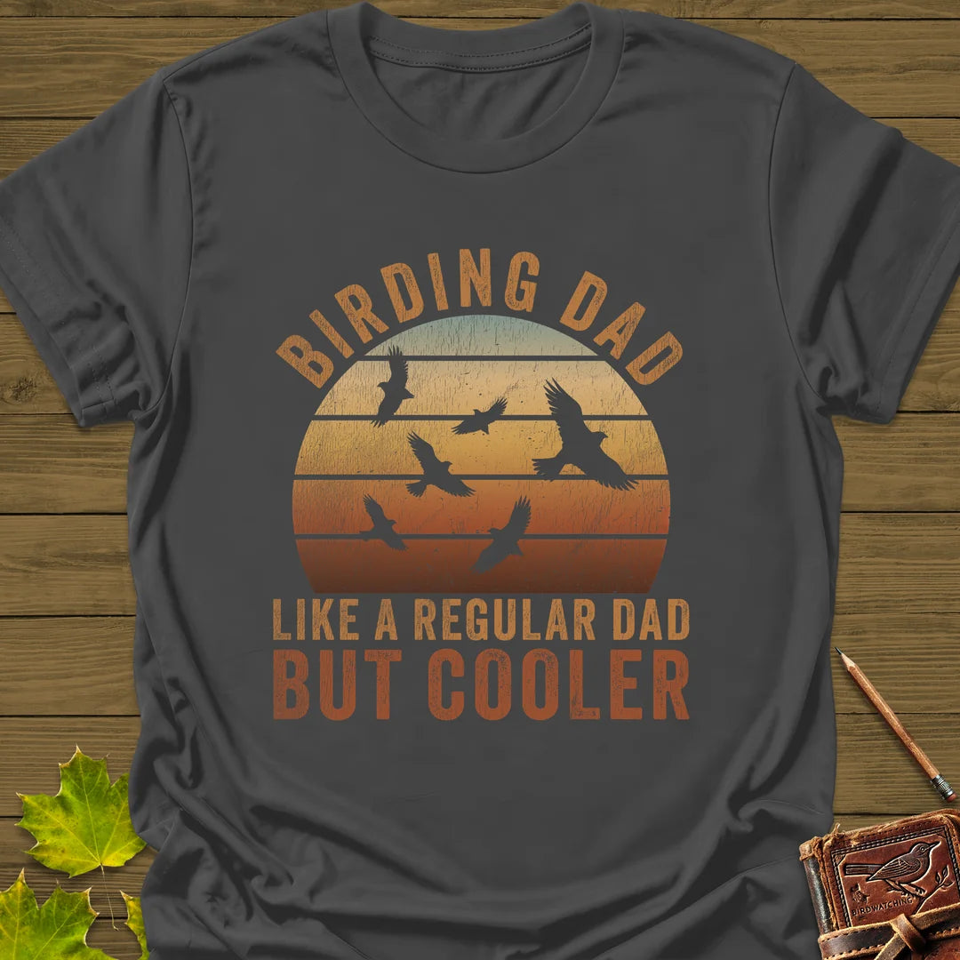 Cool Birding Dad T-Shirt in Charcoal