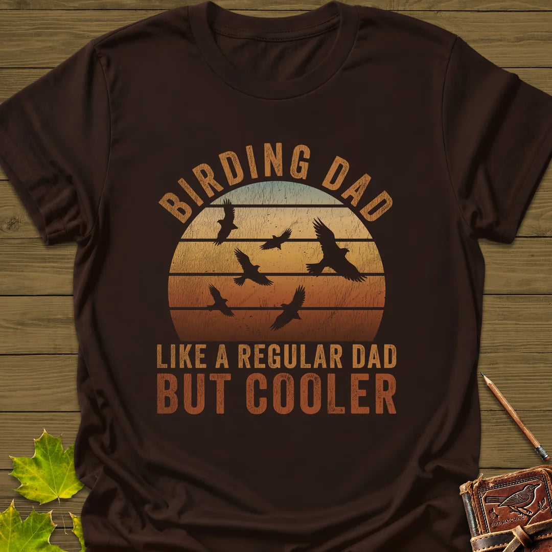 Cool Birding Dad T-Shirt in Dark Chocolate