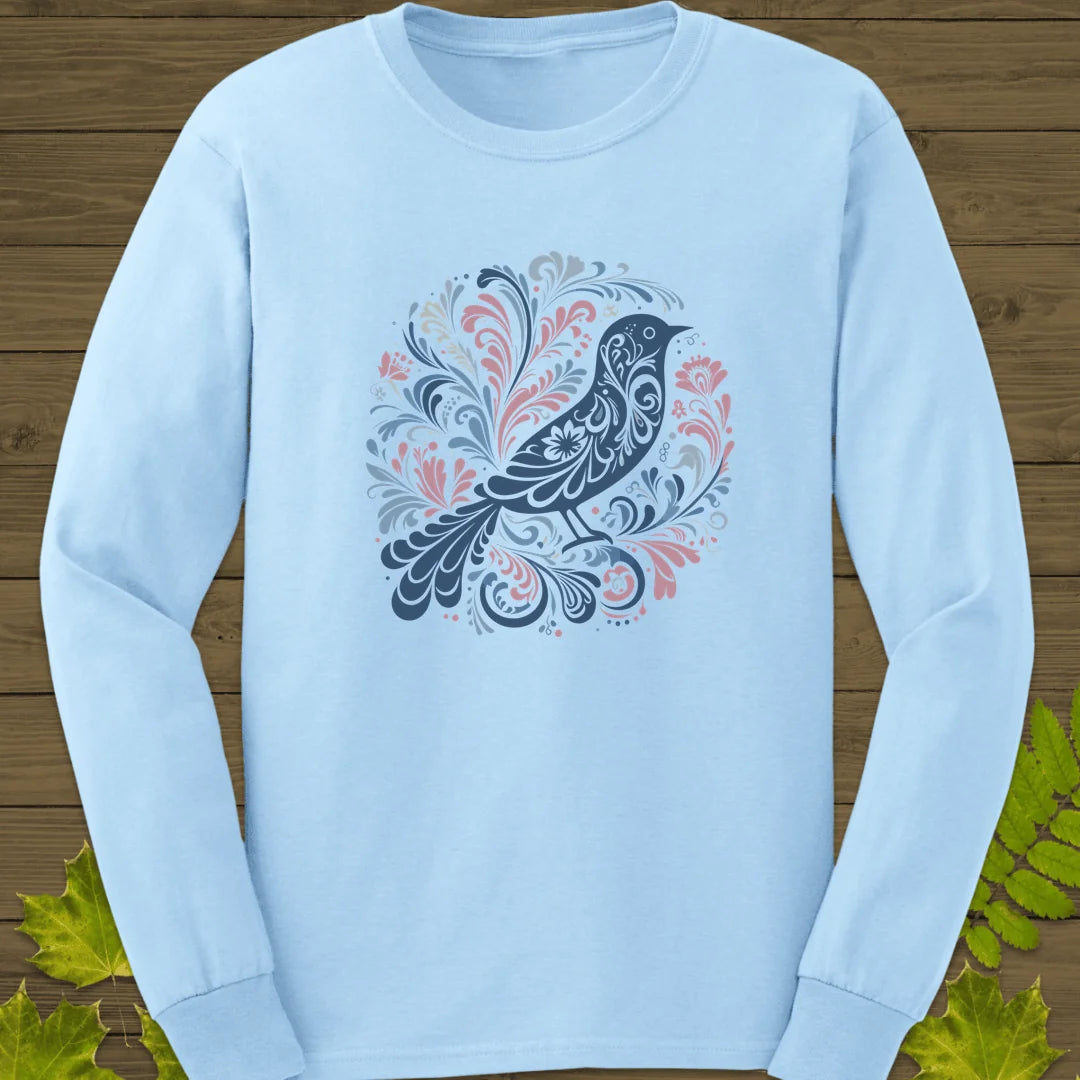 Artful Wings Long Sleeve in Light Blue