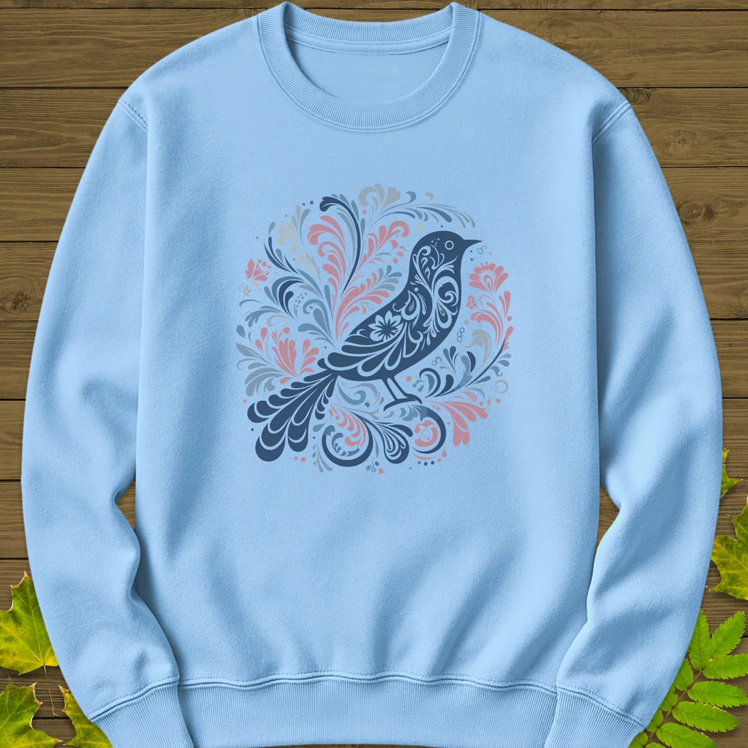 Artful Wings Sweatshirt in Light Blue