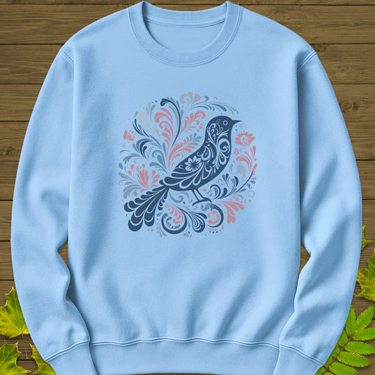 Artful Wings Sweatshirt in Light Blue