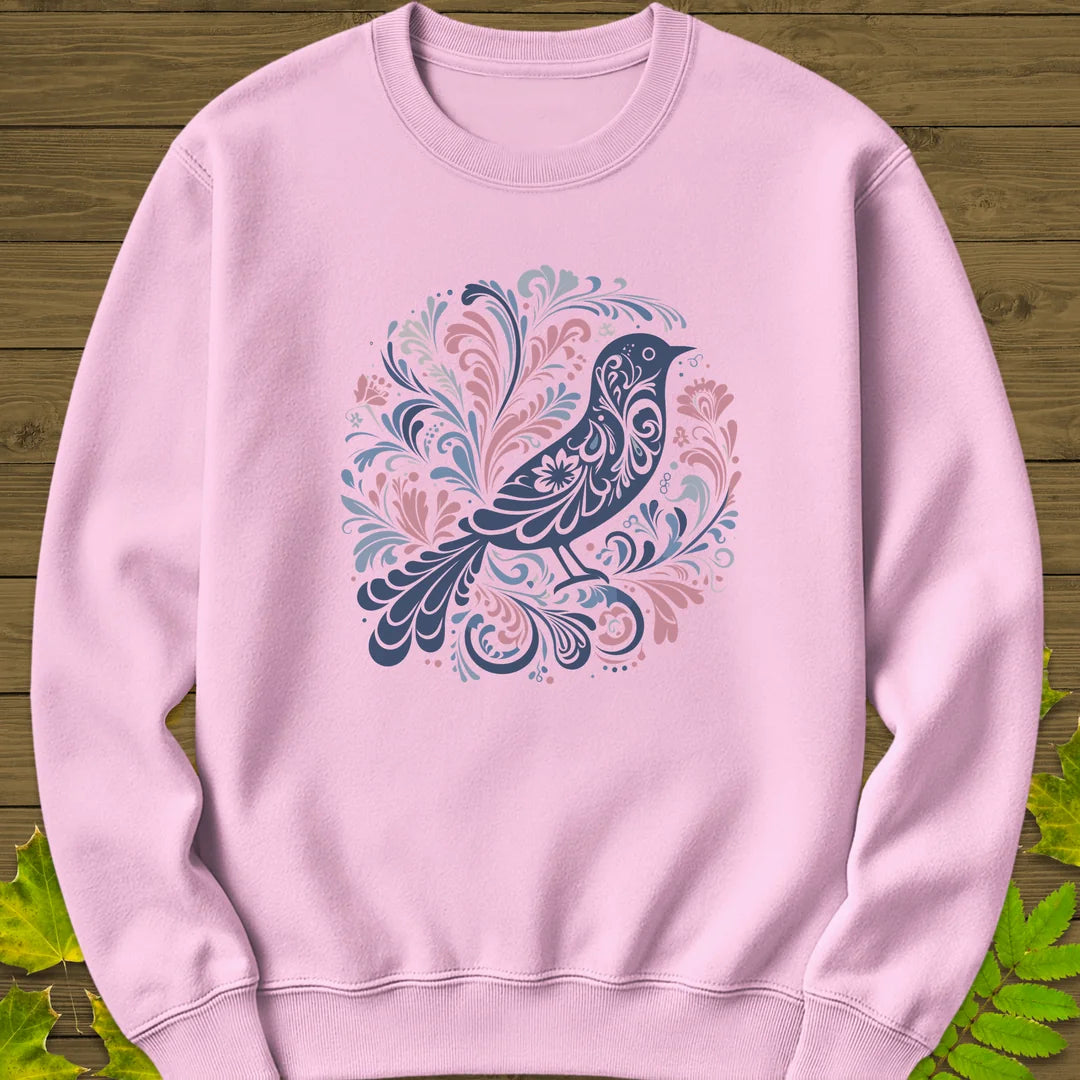 Artful Wings Sweatshirt in Light Pink