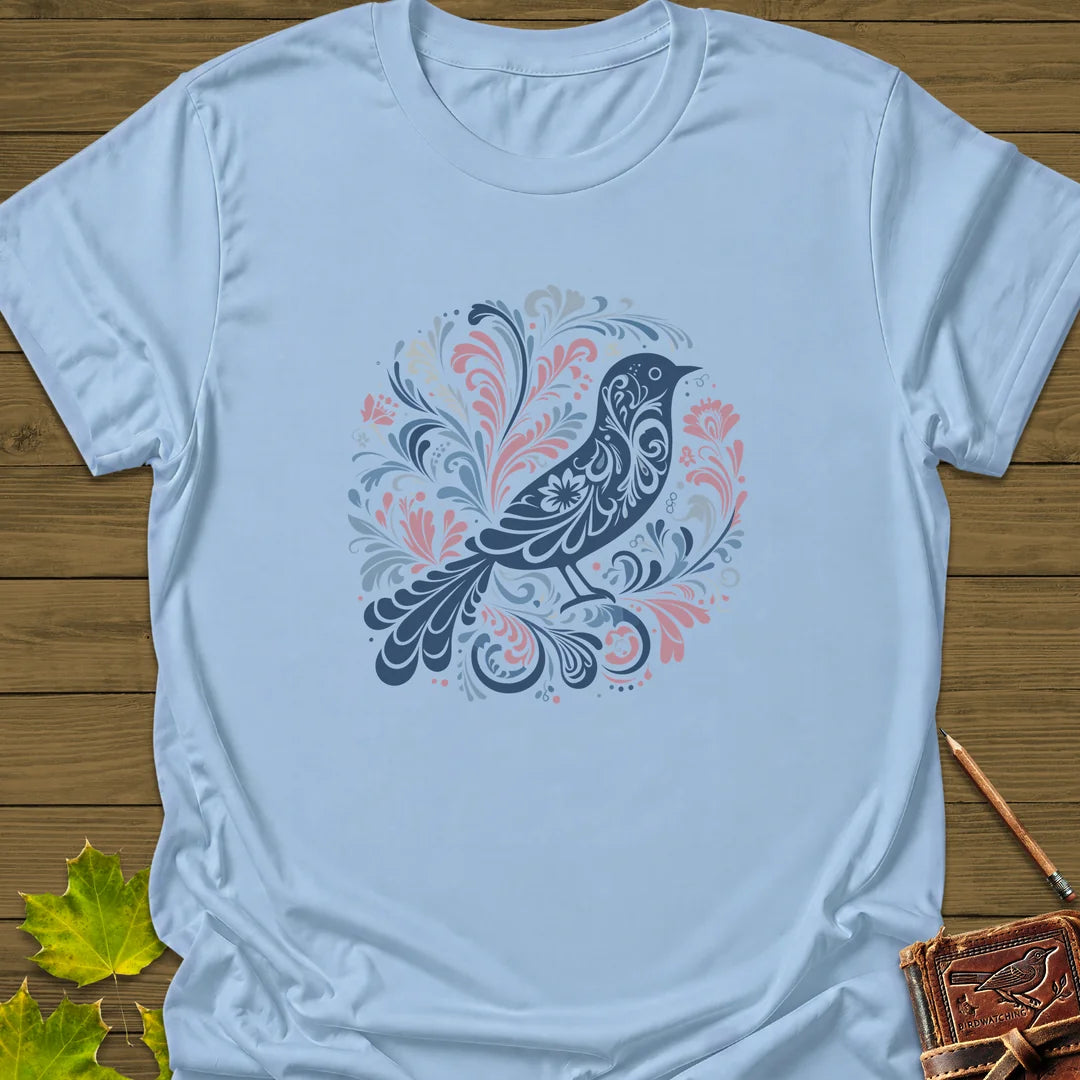 Artful Wings T-Shirt in Light Blue