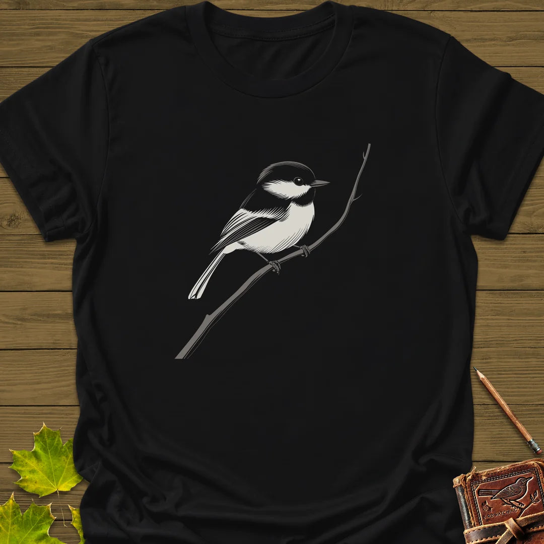Black-Capped Chickadee T-Shirt in Black