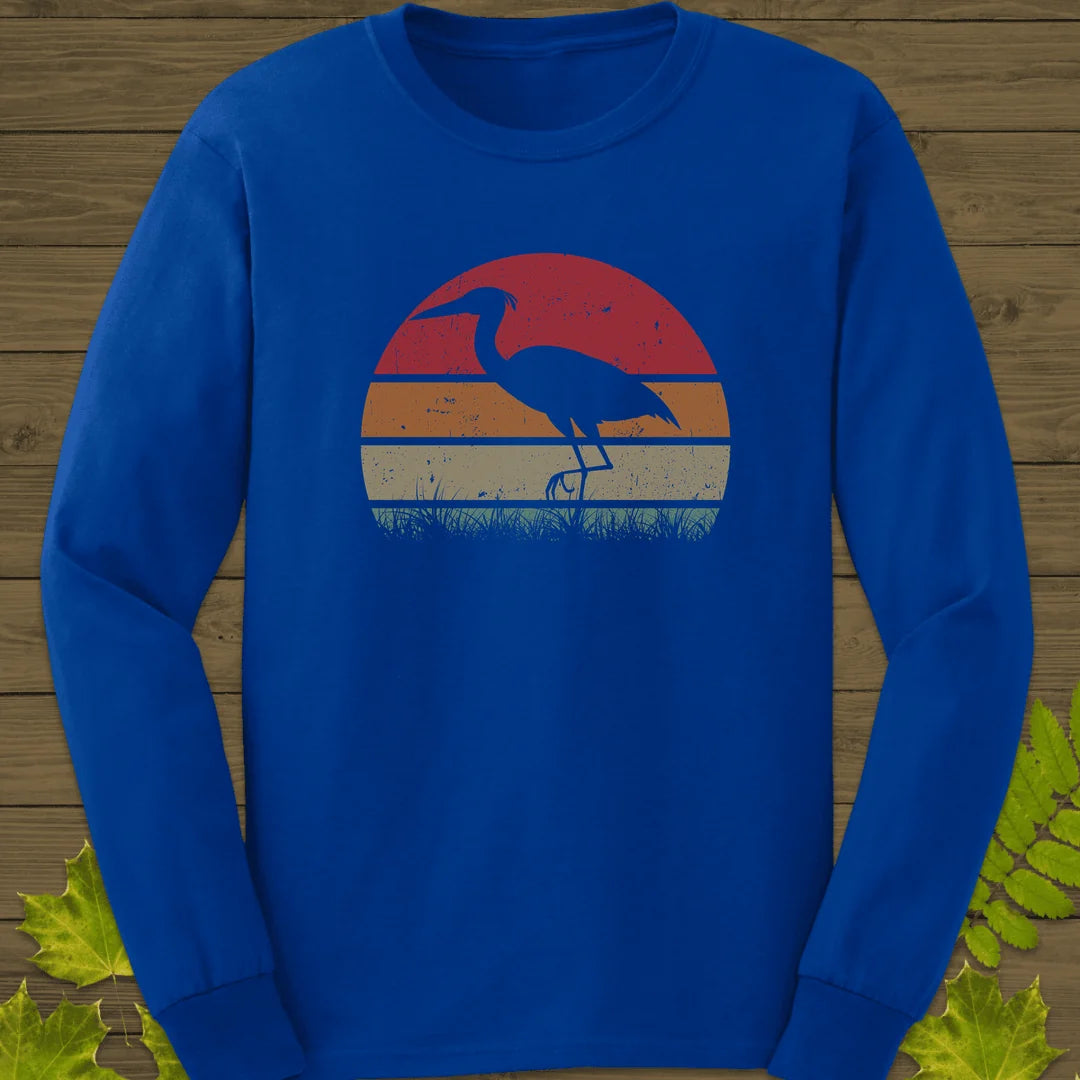 Vintage Wetlands Heron Long Sleeve in Royal