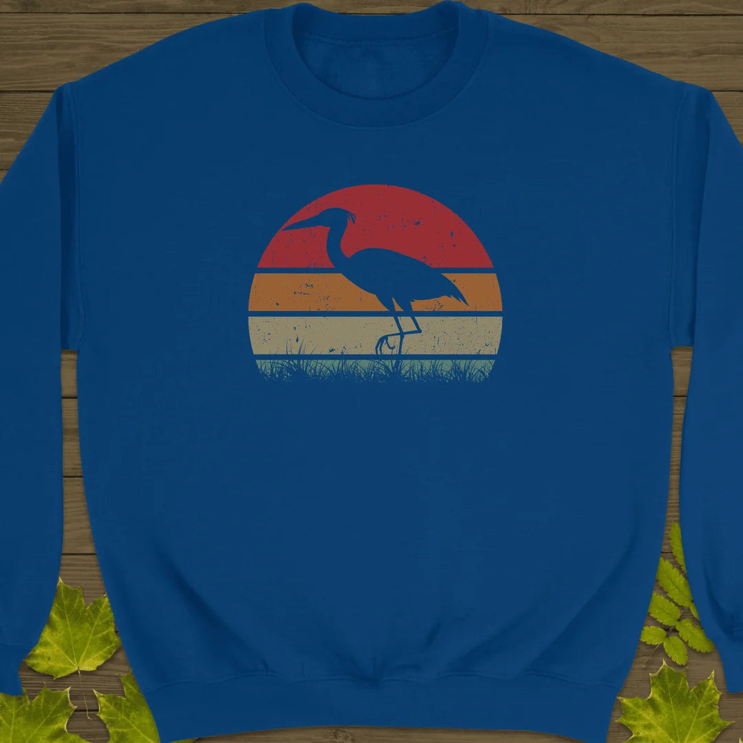 Vintage Wetlands Heron Sweatshirt in Royal