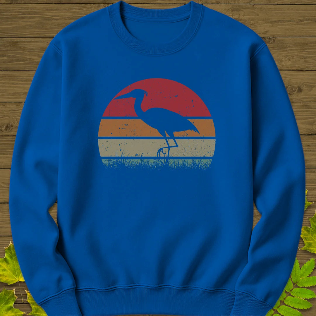 Vintage Wetlands Heron Sweatshirt in Royal