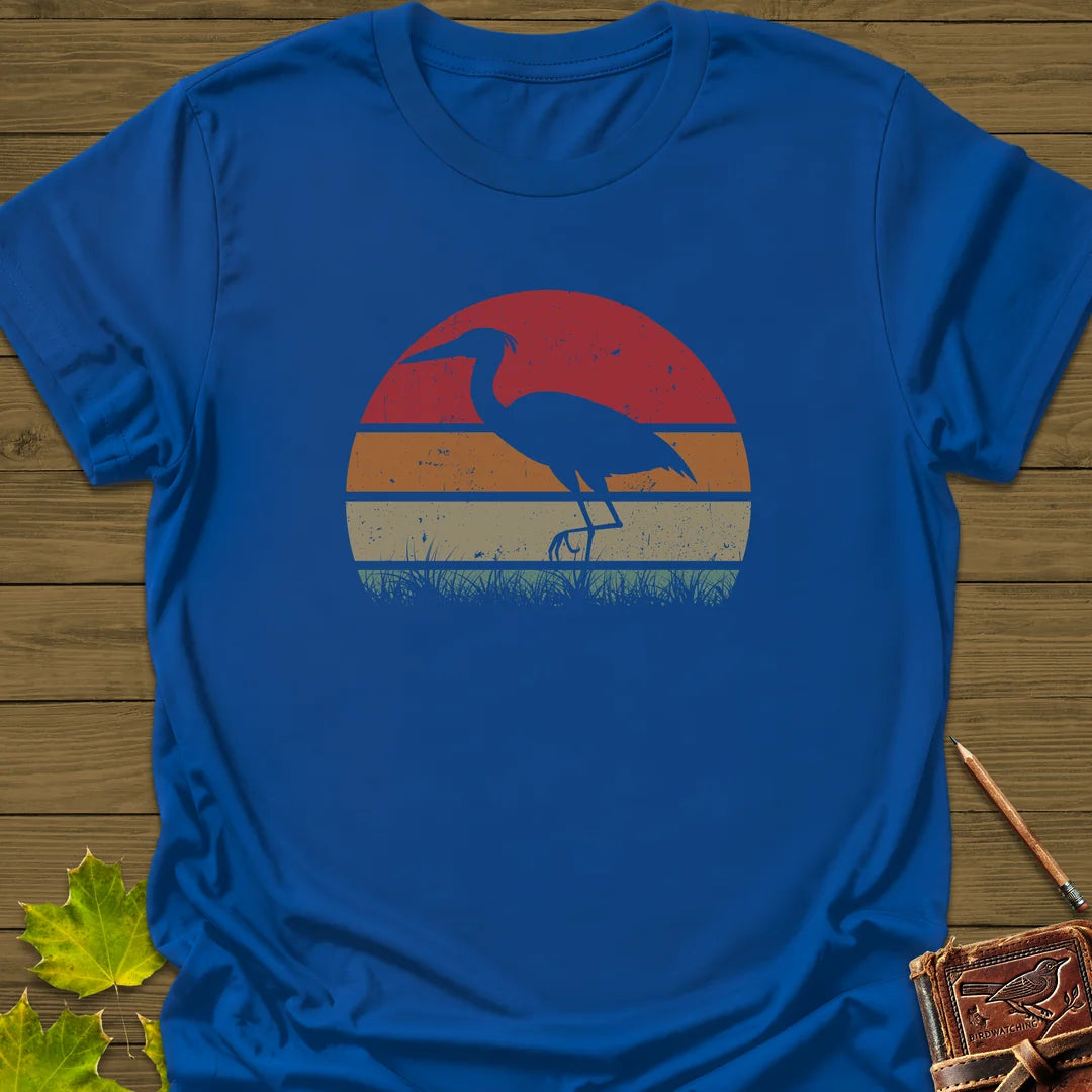 Vintage Wetlands Heron T-Shirt in Royal