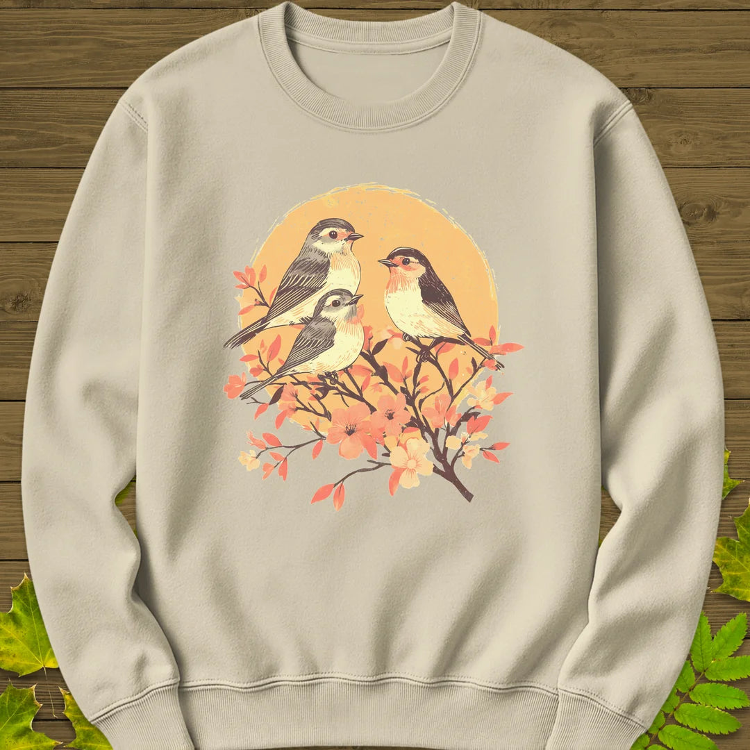 Birds and Blossoms Sweatshirt in Sand