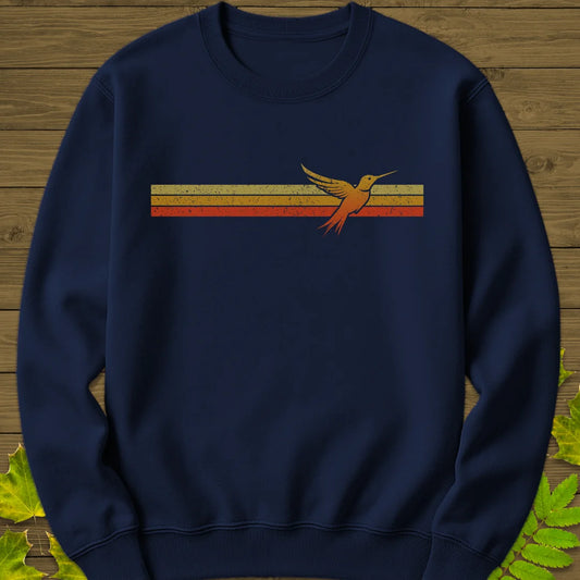 Retro Stripe Hummingbird Sweatshirt in Navy