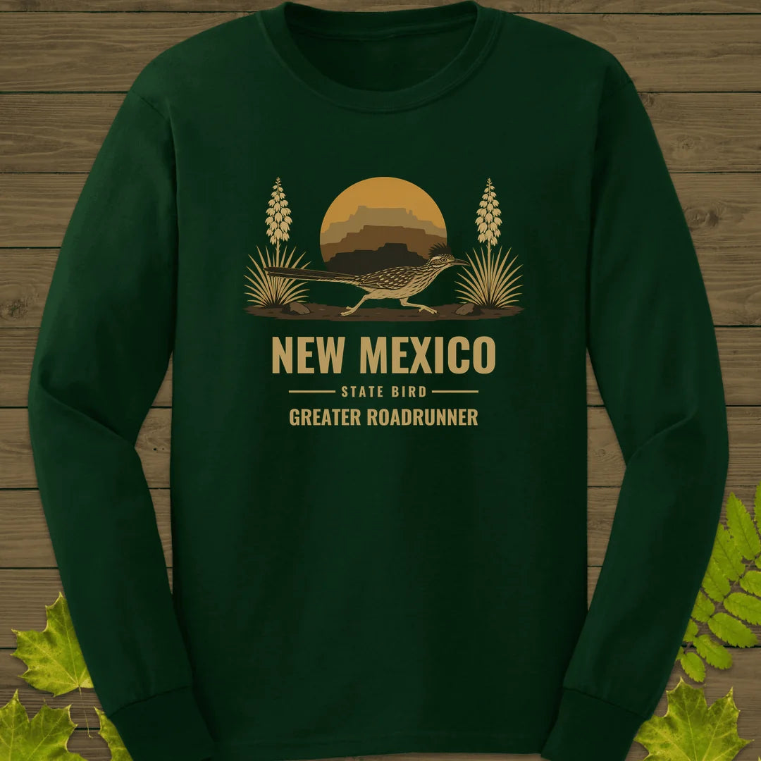 New Mexico State Bird Long Sleeve in Forest Green