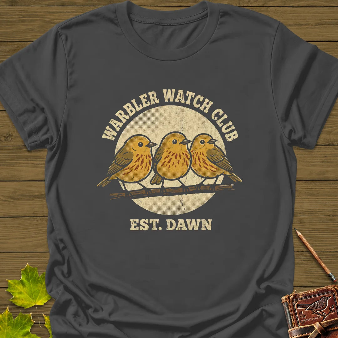 Warbler Watch Club T-Shirt in Charcoal