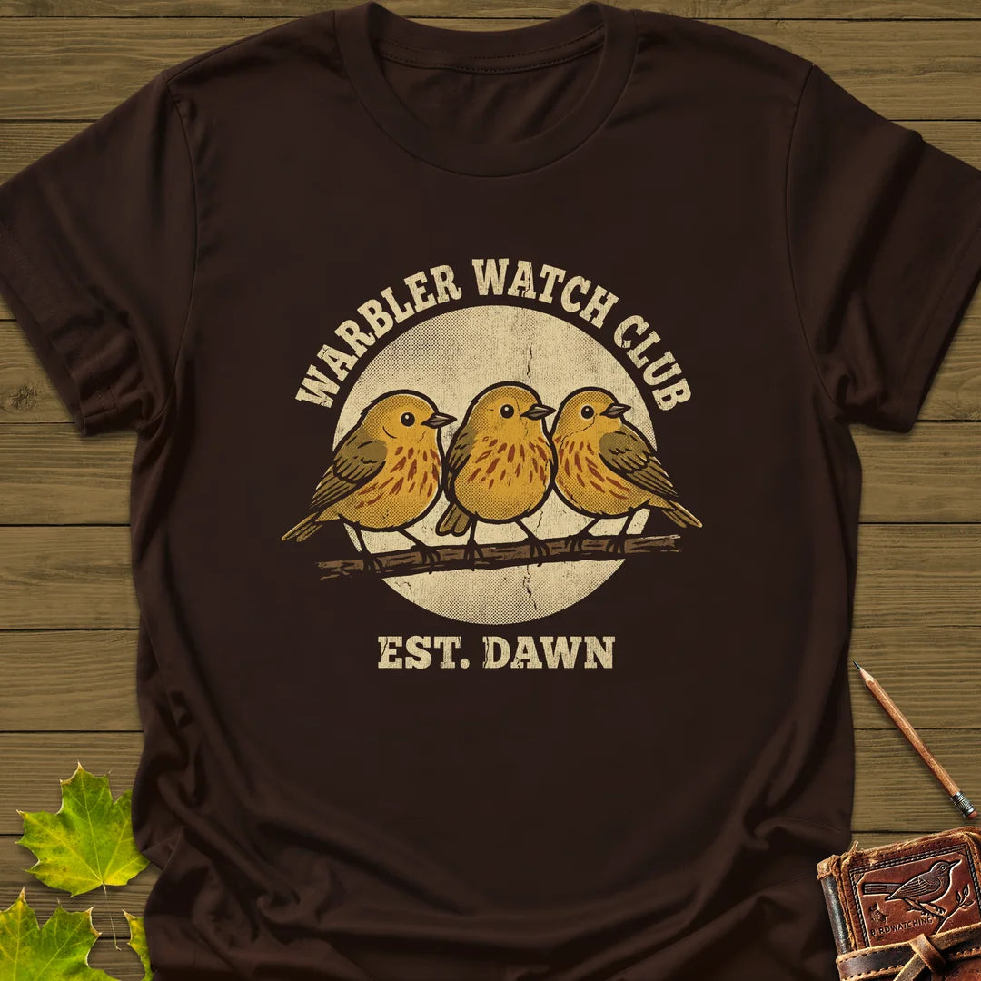 Warbler Watch Club T-Shirt in Dark Chocolate