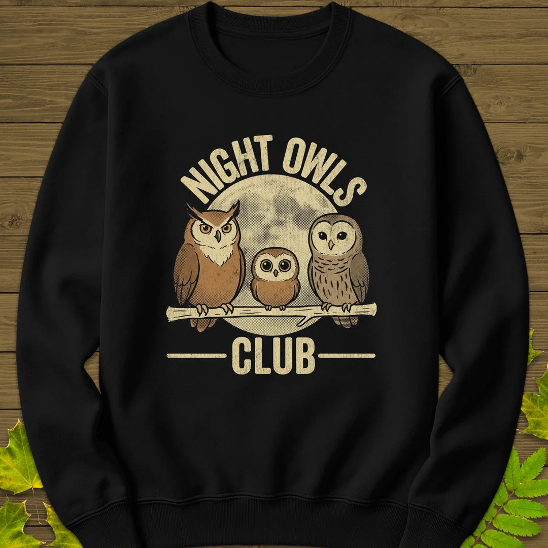 Night Owls Club Sweatshirt in Black