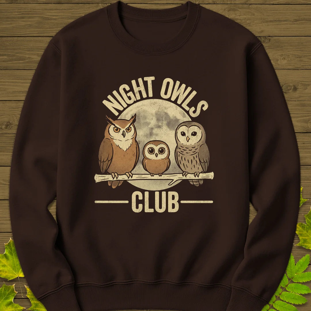 Night Owls Club Sweatshirt in Dark Chocolate