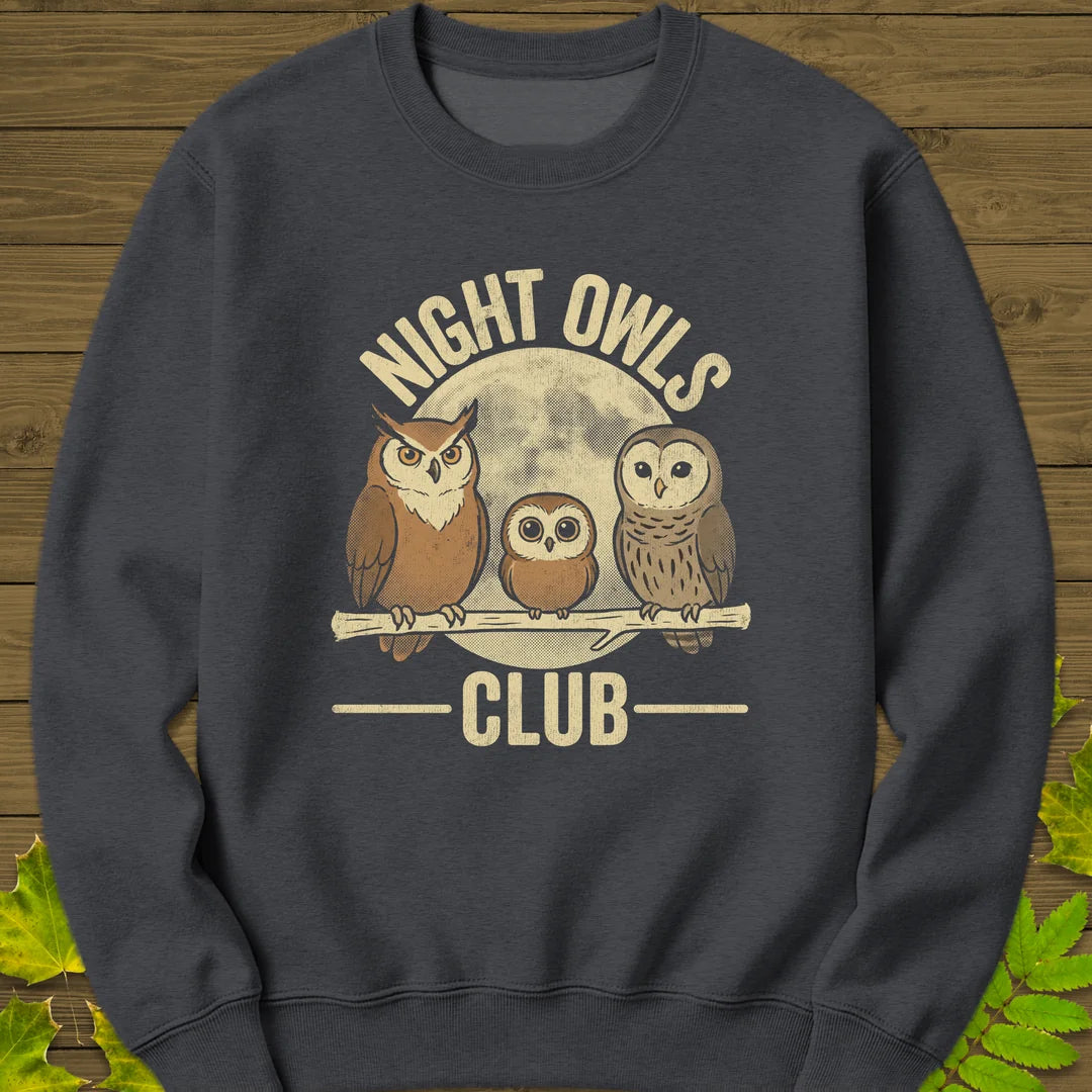 Night Owls Club Sweatshirt in Dark Heather