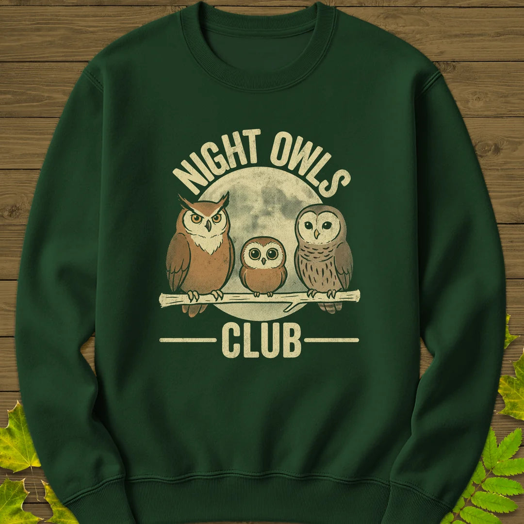 Night Owls Club Sweatshirt in Forest Green