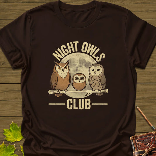Night Owls Club T-Shirt in Dark Chocolate