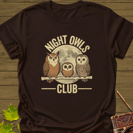 Night Owls Club T-Shirt in Dark Chocolate