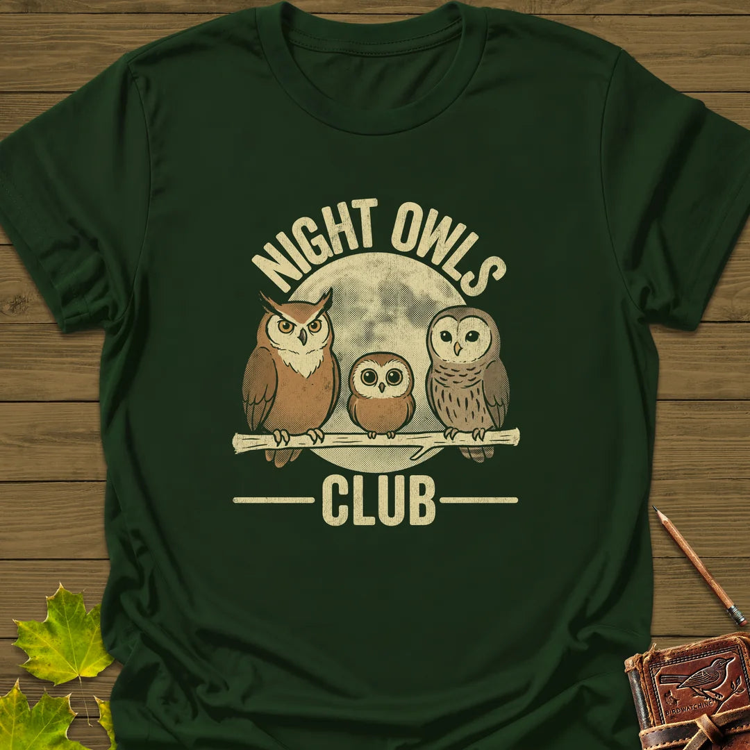 Night Owls Club T-Shirt in Forest Green