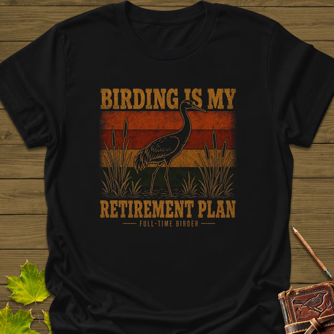 Retirement Birding T-Shirt in Black