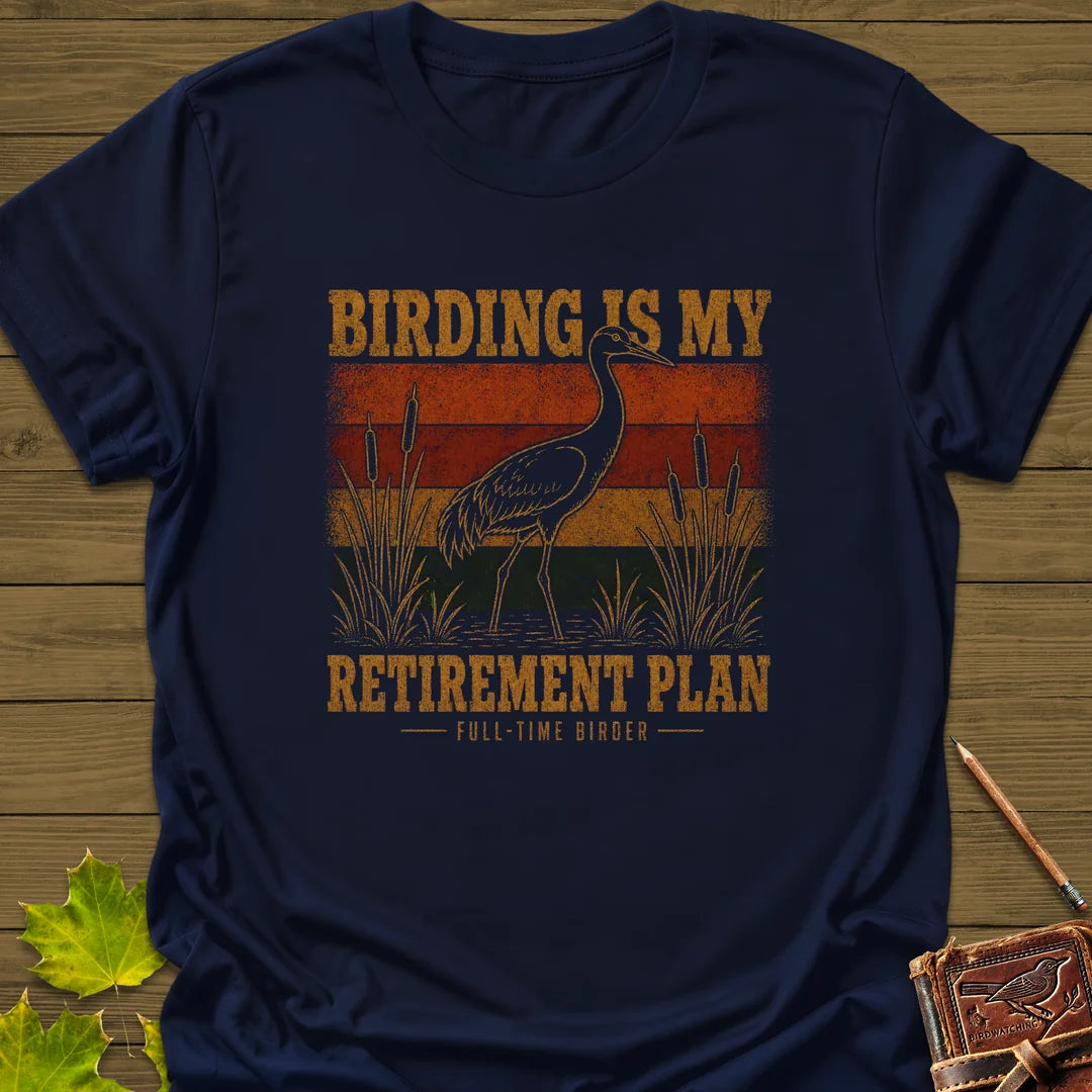 Retirement Birding T-Shirt in Navy
