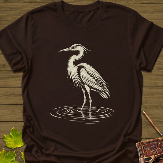 Ripple Heron T-Shirt in Dark Chocolate
