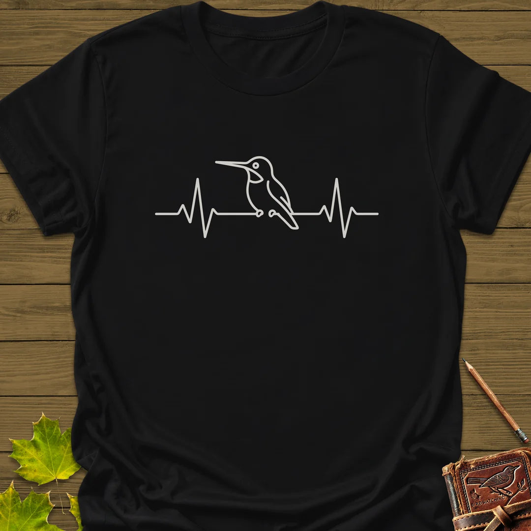 Heartbeat Hummingbird T-Shirt in Black